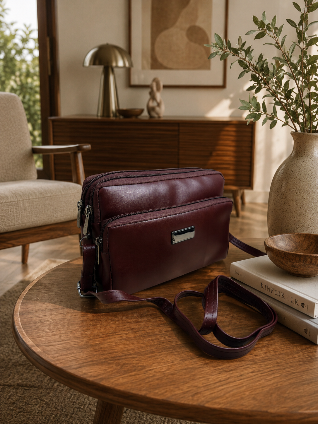 Women's Premium Crossbody Sling Bag | Triple Zip | Spacious Everyday Shoulder Bag