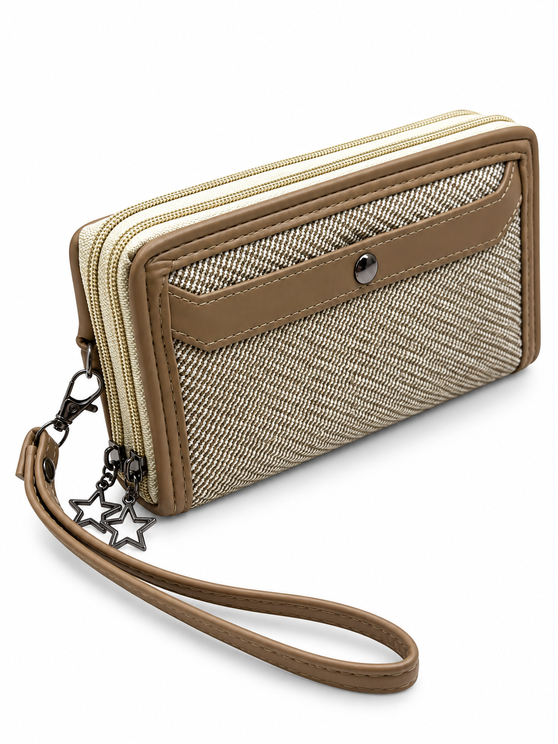 BATUTA Women’s Hand Kit Wristlet Pouch | Dual Zipper Multi-Compartment Handbag | Stylish Compact Organizer for Everyday Essentials