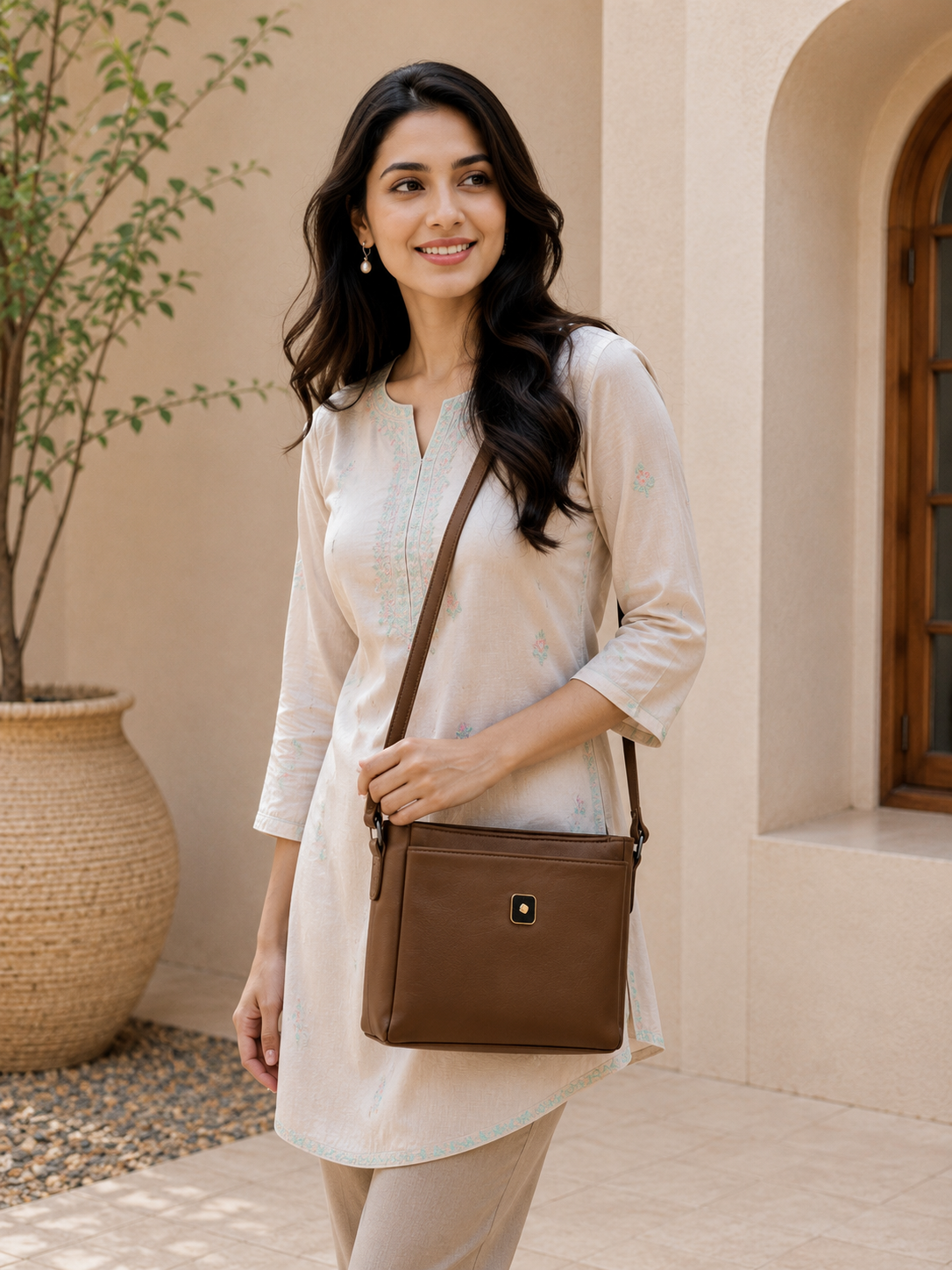 Women’s Premium PU Leather Crossbody Sling Bag | Stylish Shoulder Bag with Front Pocket