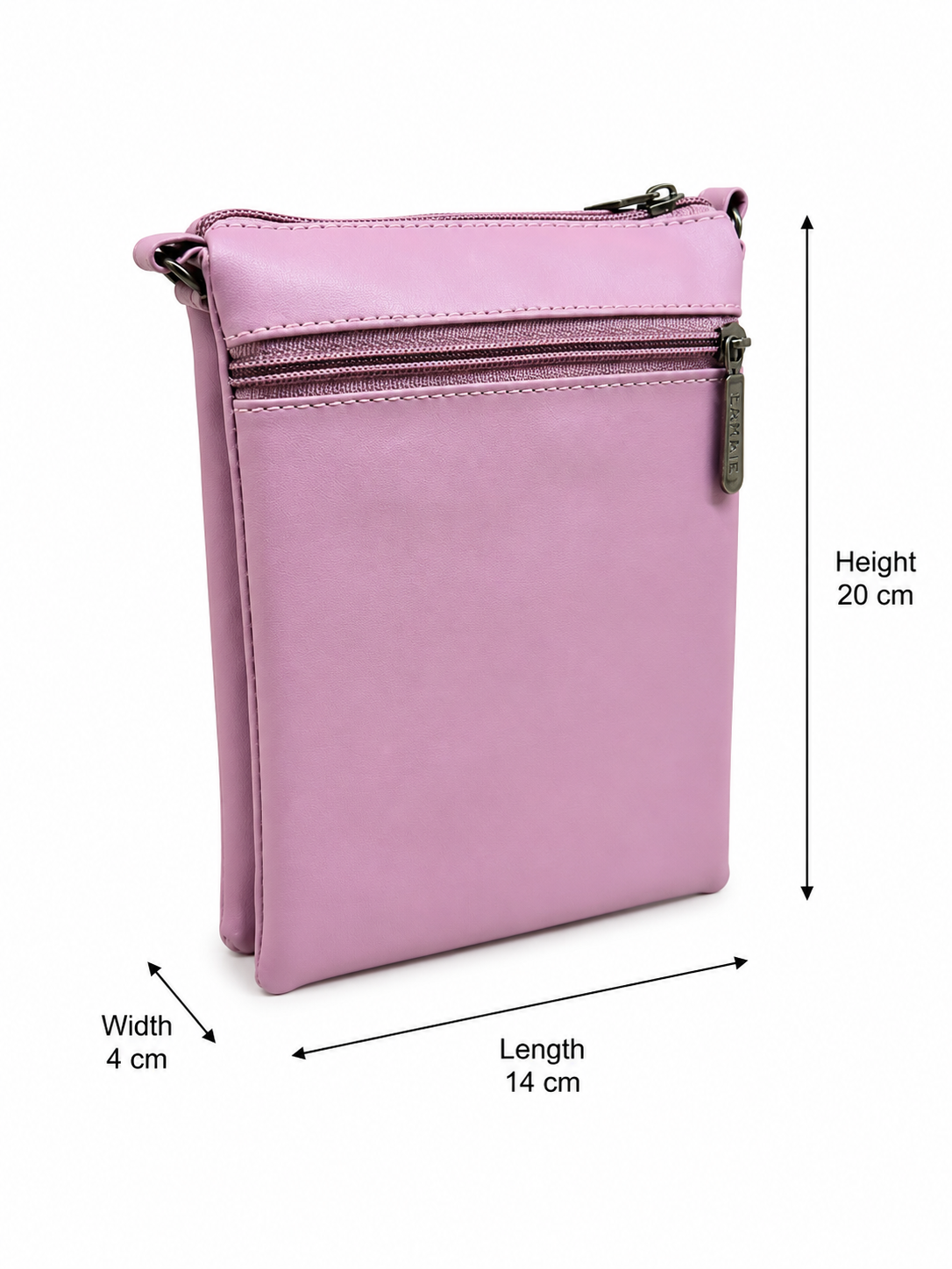 Women's Premium Faux Leather Crossbody Sling Bag with Multiple Zip Pockets