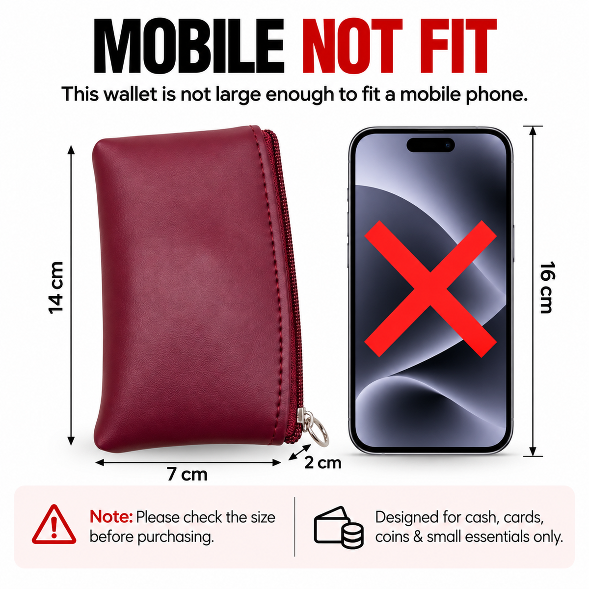 BATUTA Women Wallet Set of 2 | Small & Large Ladies Wallet | Zipper Wallet for Women | Multipurpose Wallet for Cash, Cards & Essentials