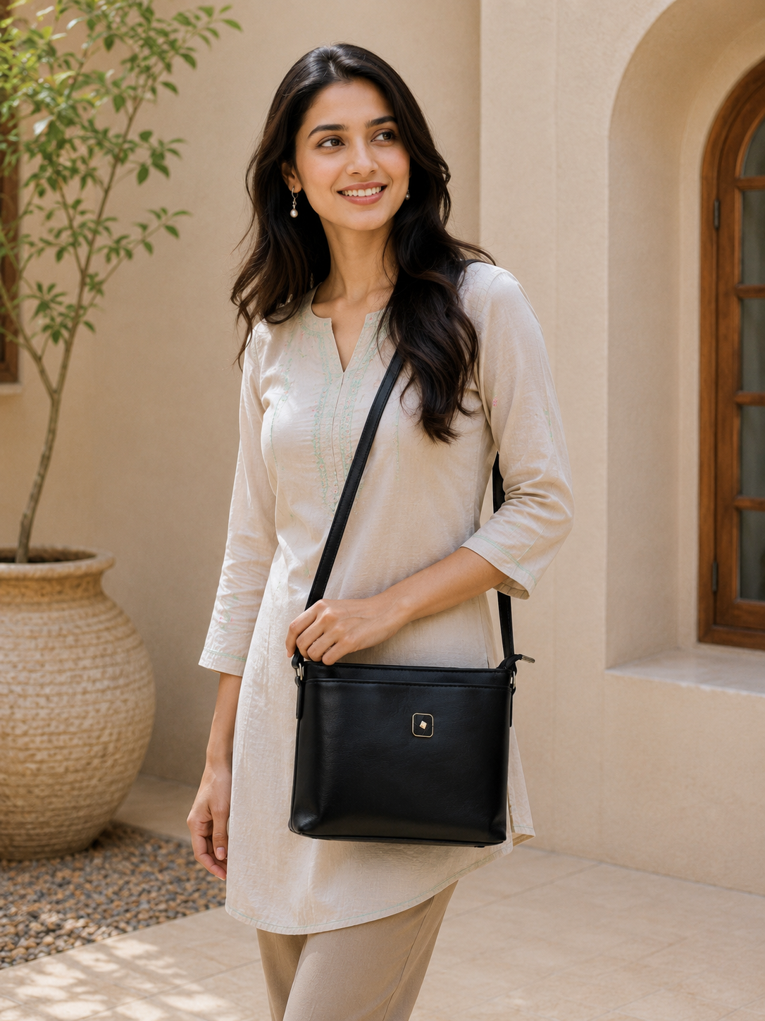 Women’s Premium PU Leather Crossbody Sling Bag | Stylish Shoulder Bag with Front Pocket