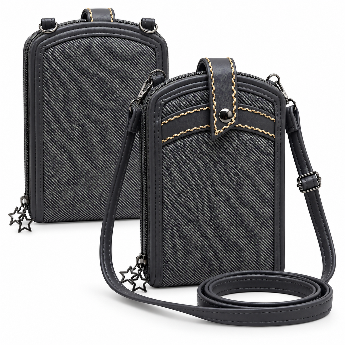 Women’s Sling Bag with Adjustable Strap | Stylish 2-Zip Crossbody Bag for Daily Use | Compact Shoulder Bag with Multiple Compartments