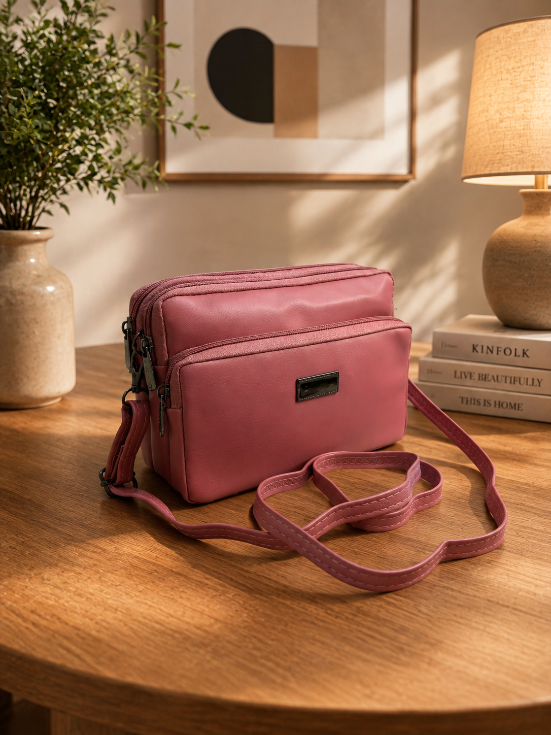 Women's Premium Crossbody Sling Bag | Triple Zip | Spacious Everyday Shoulder Bag