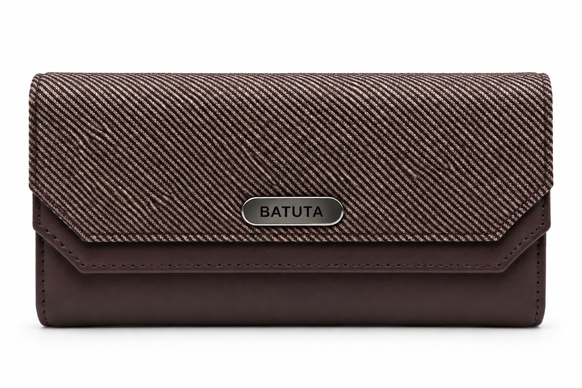 BATUTA Women’s Three Zip Multi-Compartment Clutch Wallet | Stylish Long Purse with Zipper Pocket | Spacious Ladies Wallet for Cash, Cards & Mobile