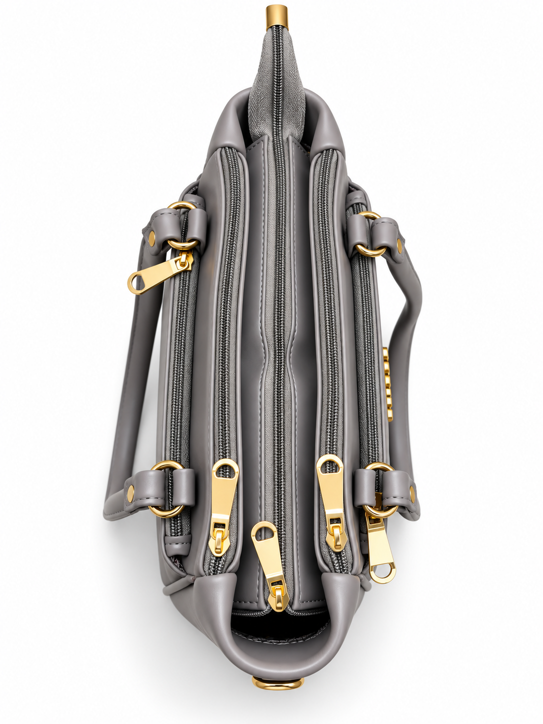 BATUTA Women’s Premium Faux Leather Handbag with Multiple Zipper Compartments, Double Handle & Sling Strap