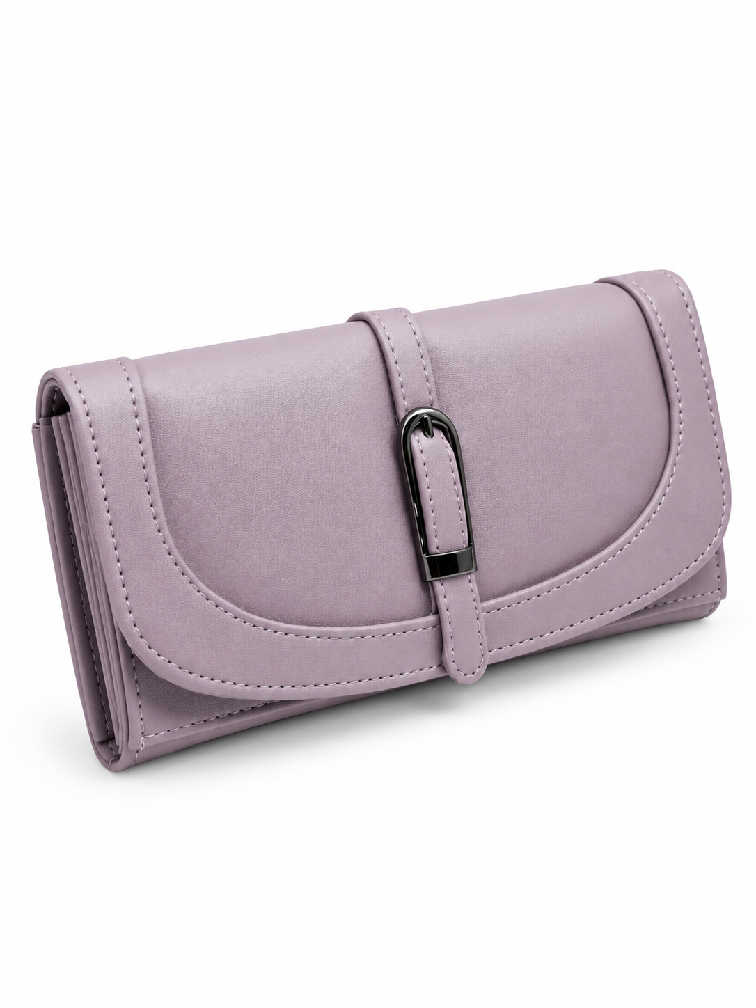 Women’s Stylish Clutch Wallet with Flap Closure | Elegant PU Leather Long Wallet for Women | Multiple Compartments & Card Holder |