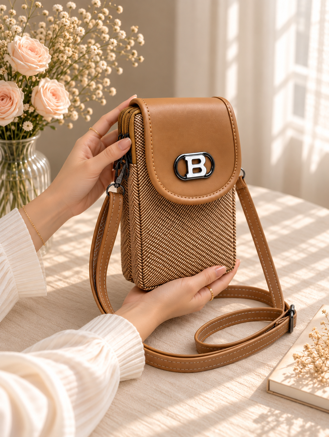 Women’s Mobile Slim Sling Bag for Smartphone | Compact Crossbody Bag with Adjustable Strap | Stylish Mini Mobile Phone Bag for Travel, Shopping & Daily Use