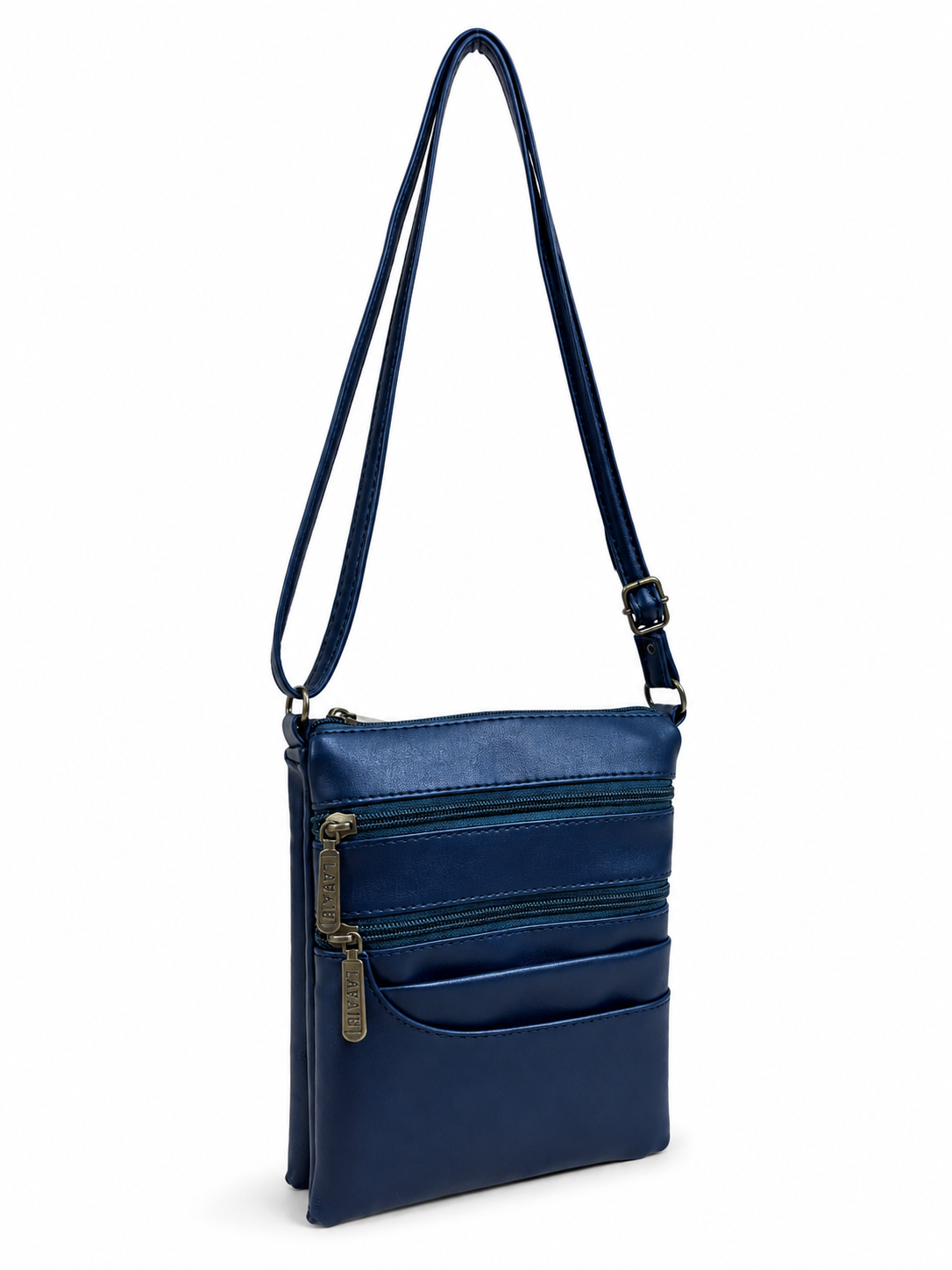 Women's Premium Faux Leather Crossbody Sling Bag with Multiple Zip Pockets