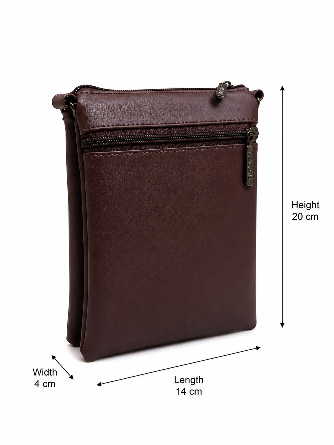 Women's Premium Faux Leather Crossbody Sling Bag with Multiple Zip Pockets