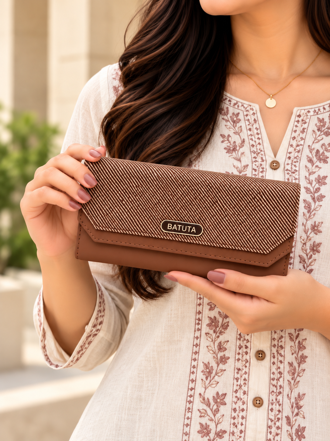 BATUTA Women’s Three Zip Multi-Compartment Clutch Wallet | Stylish Long Purse with Zipper Pocket | Spacious Ladies Wallet for Cash, Cards & Mobile