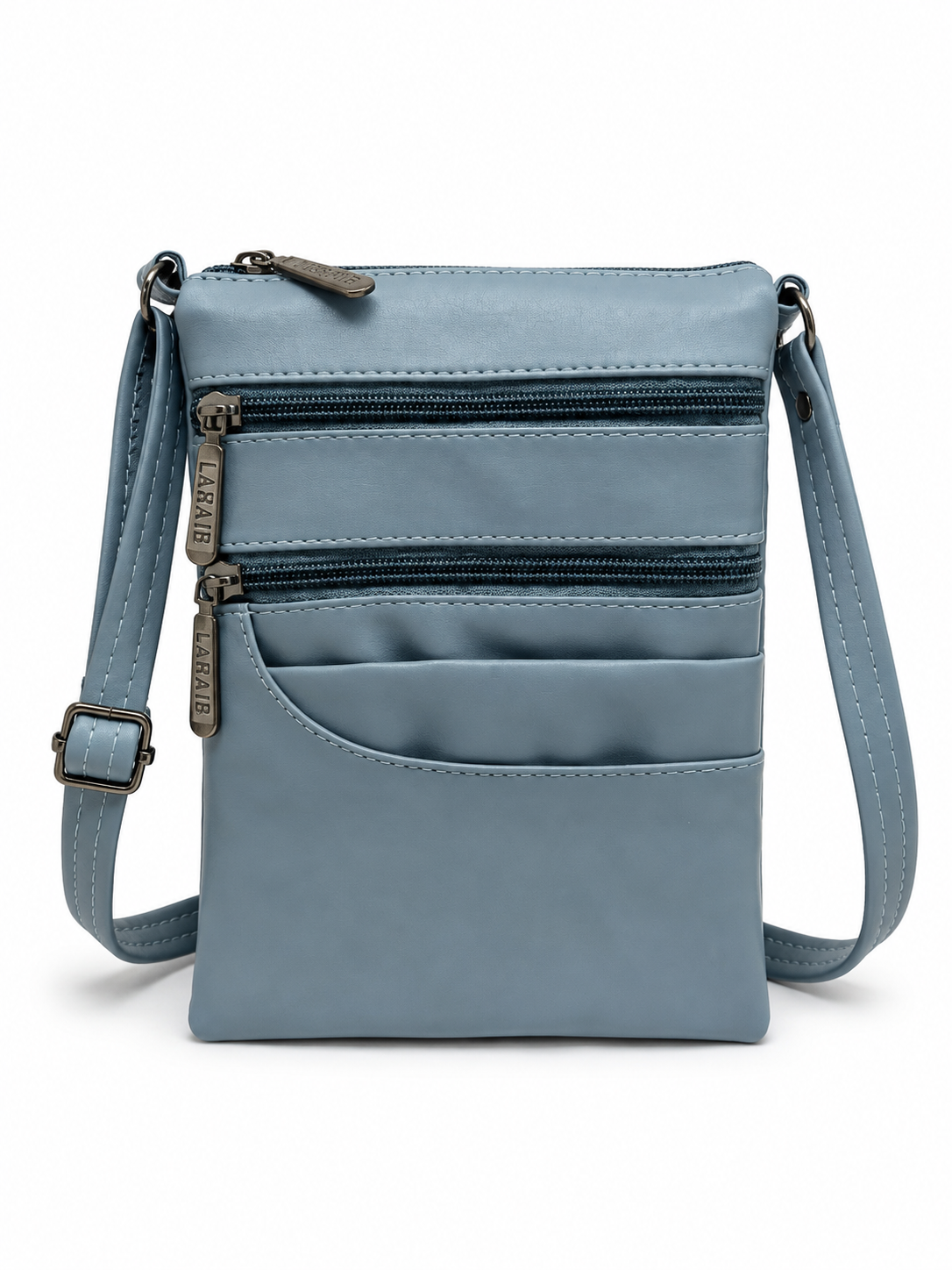 Women's Premium Faux Leather Crossbody Sling Bag with Multiple Zip Pockets