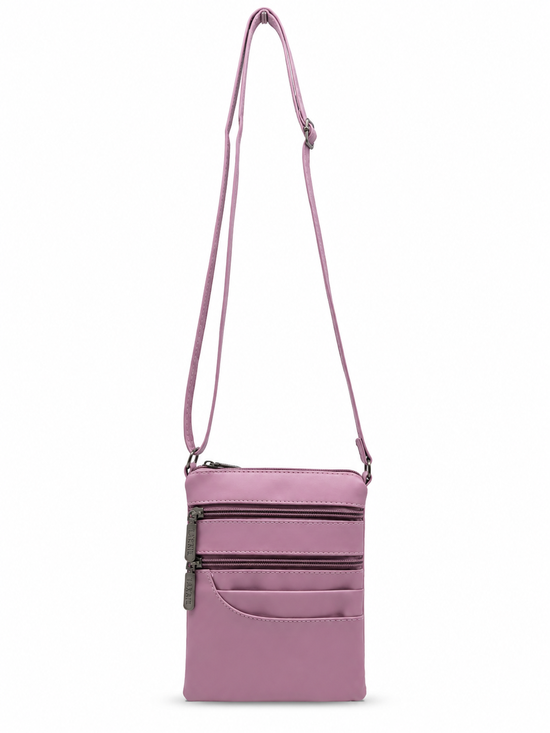 Women's Premium Faux Leather Crossbody Sling Bag with Multiple Zip Pockets