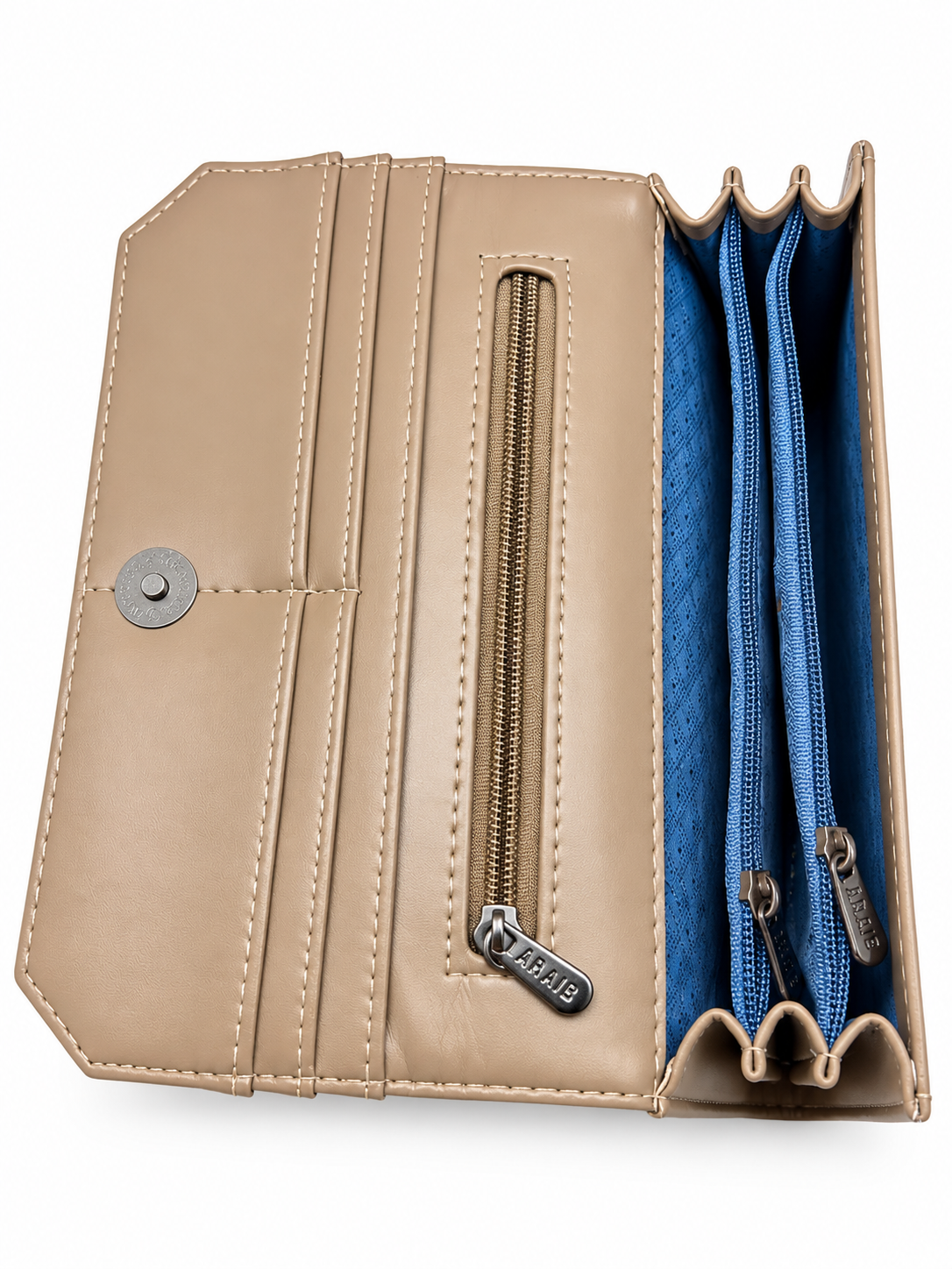 BATUTA Women’s Three Zip Multi-Compartment Clutch Wallet | Stylish Long Purse with Zipper Pocket | Spacious Ladies Wallet for Cash, Cards & Mobile