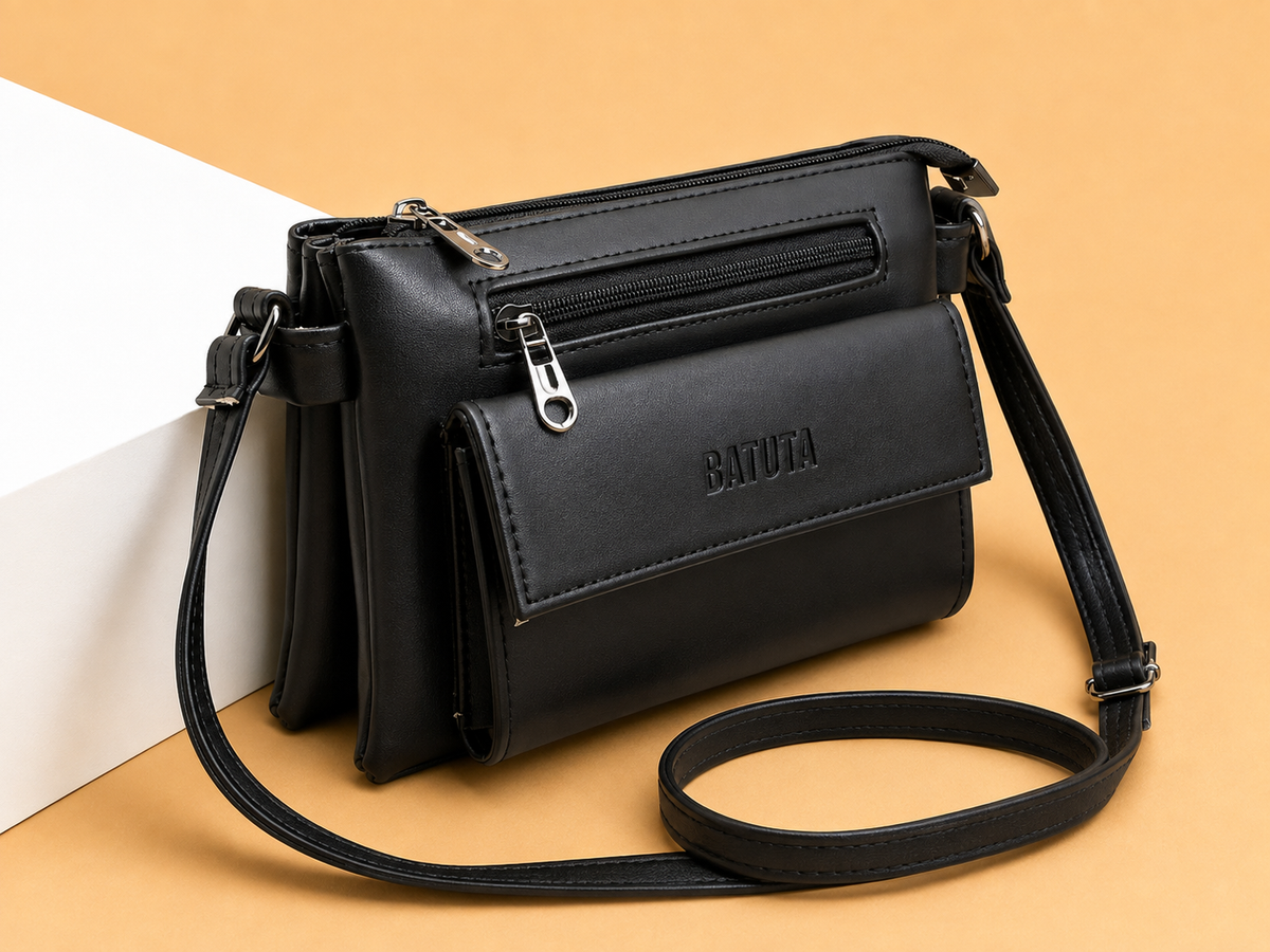 Women Stylish 3 Zip Sling Bag | Premium PU Leather Crossbody Bag | Multi Compartment Shoulder Bag for Women