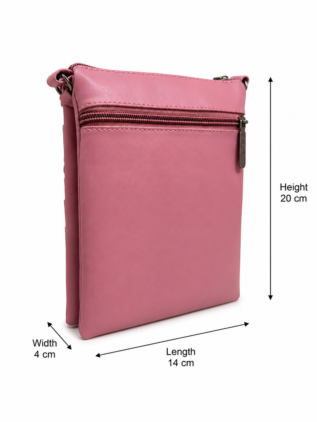 Women's Premium Faux Leather Crossbody Sling Bag with Multiple Zip Pockets
