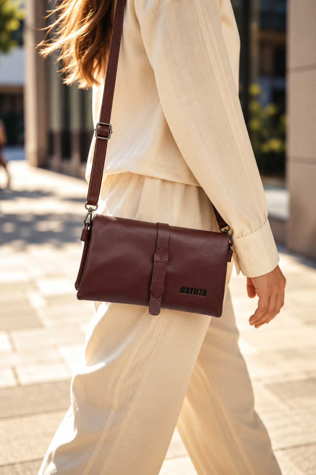 BATUTA Women's Sling Bag for Girls, Stylish Crossbody Shoulder Bag with Flap Closure, Adjustable Strap & Elegant Design