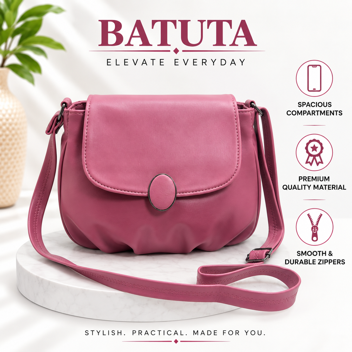 Women’s Sling Handbag | Stylish Crossbody Shoulder Bag for Women | Trendy Casual & Party Purse