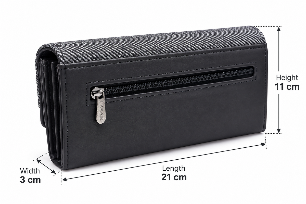 BATUTA Women’s Three Zip Multi-Compartment Clutch Wallet | Stylish Long Purse with Zipper Pocket | Spacious Ladies Wallet for Cash, Cards & Mobile