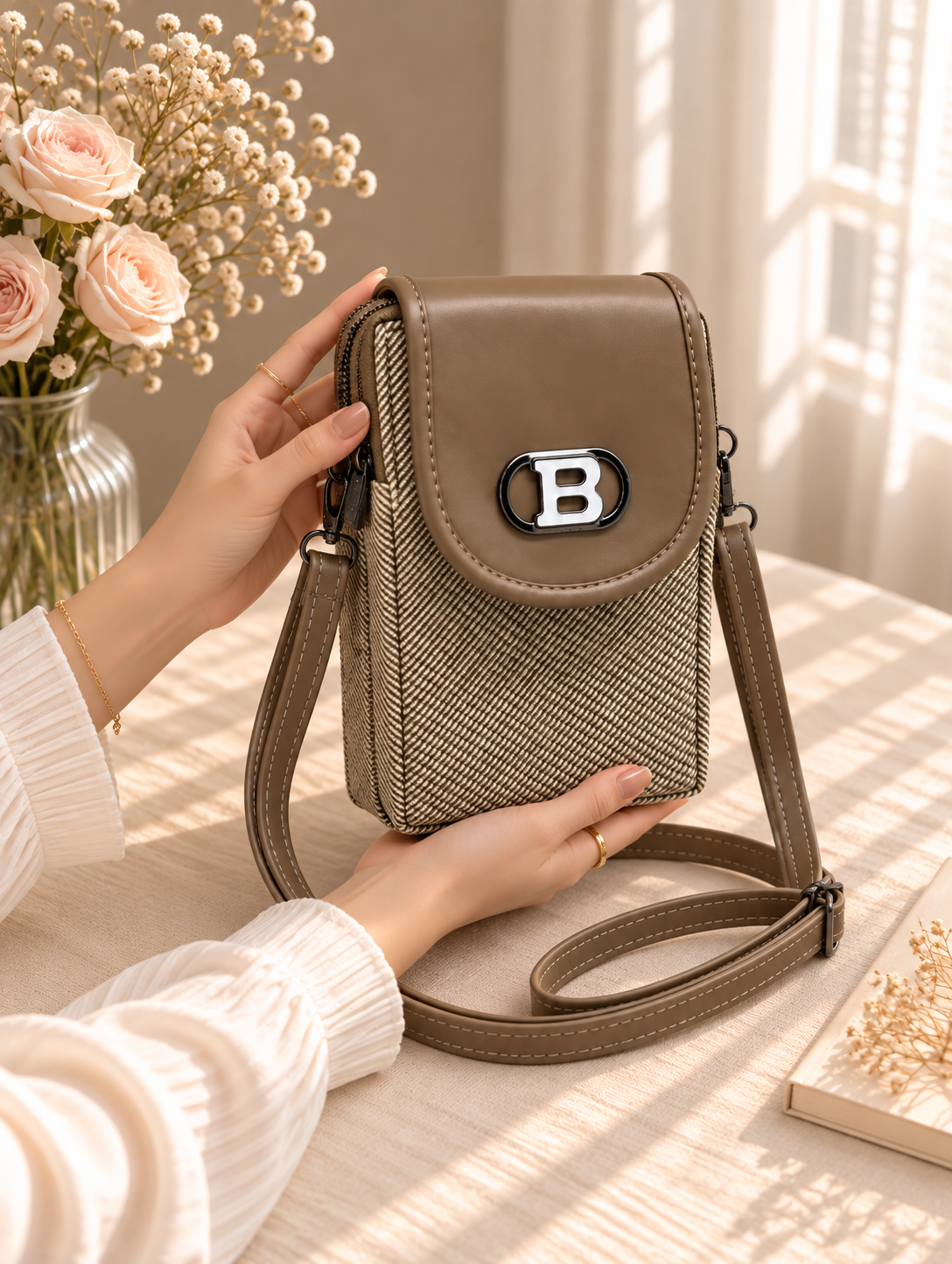 Women’s Mobile Slim Sling Bag for Smartphone | Compact Crossbody Bag with Adjustable Strap | Stylish Mini Mobile Phone Bag for Travel, Shopping & Daily Use