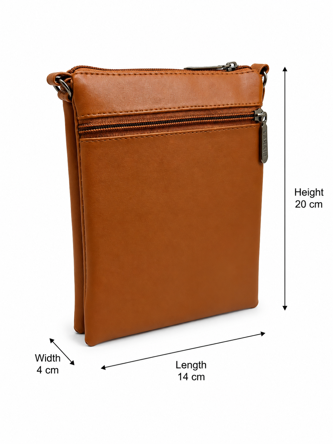 Women's Premium Faux Leather Crossbody Sling Bag with Multiple Zip Pockets