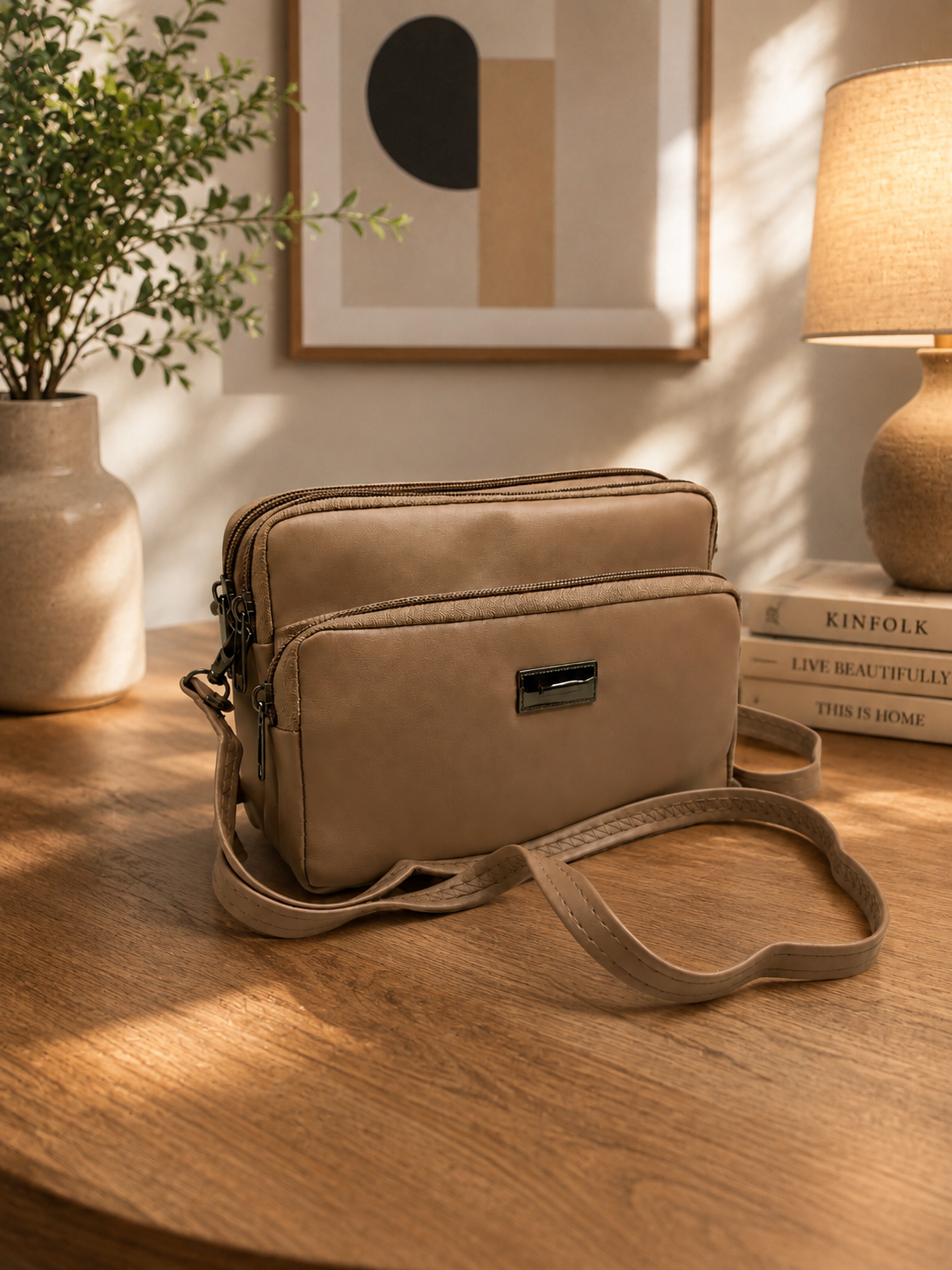 Women's Premium Crossbody Sling Bag | Triple Zip | Spacious Everyday Shoulder Bag