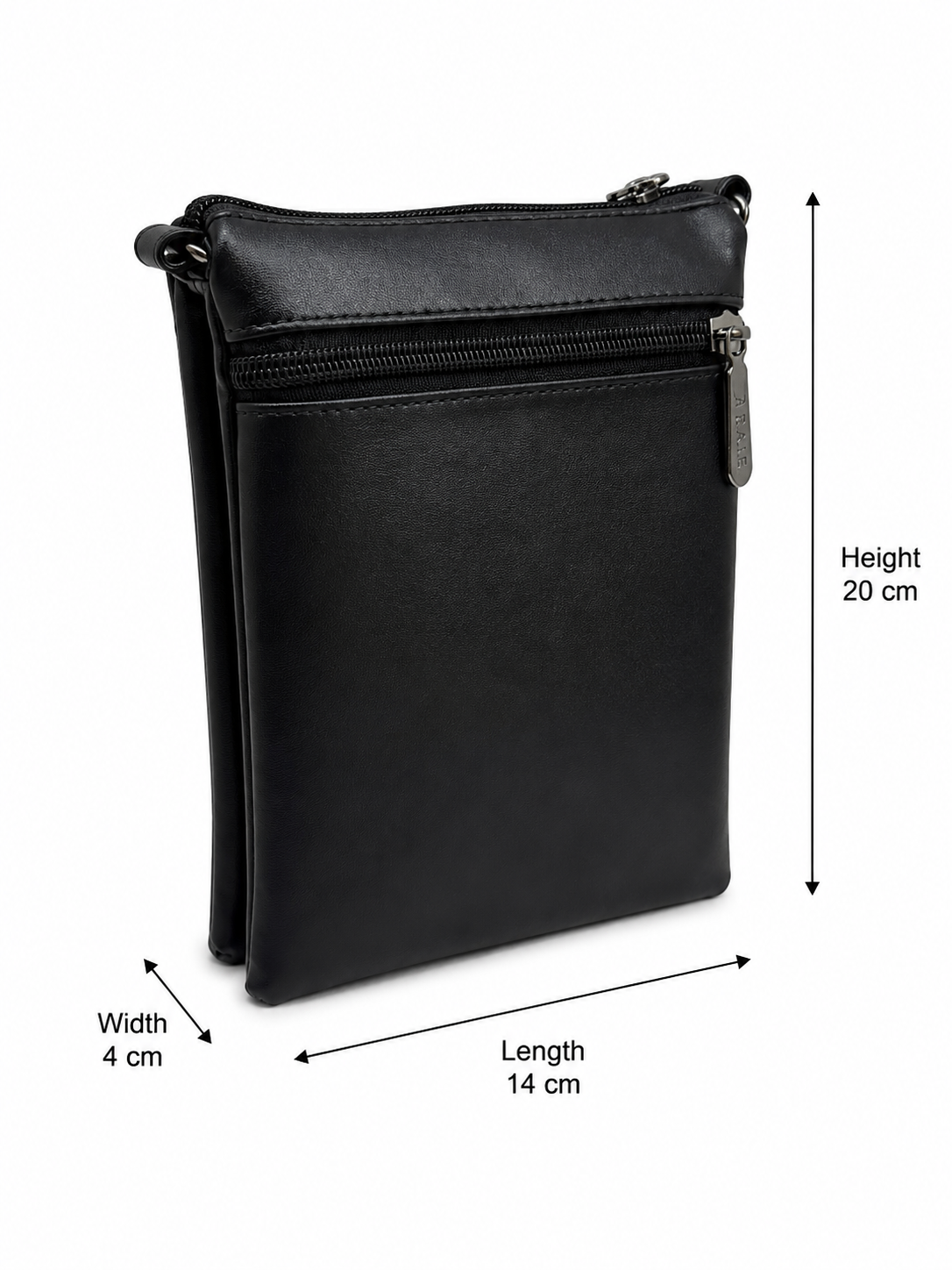 Women's Premium Faux Leather Crossbody Sling Bag with Multiple Zip Pockets