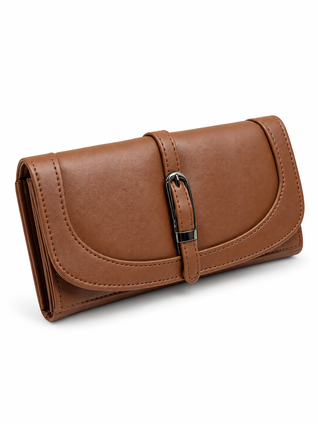 Women’s Stylish Clutch Wallet with Flap Closure | Elegant PU Leather Long Wallet for Women | Multiple Compartments & Card Holder |