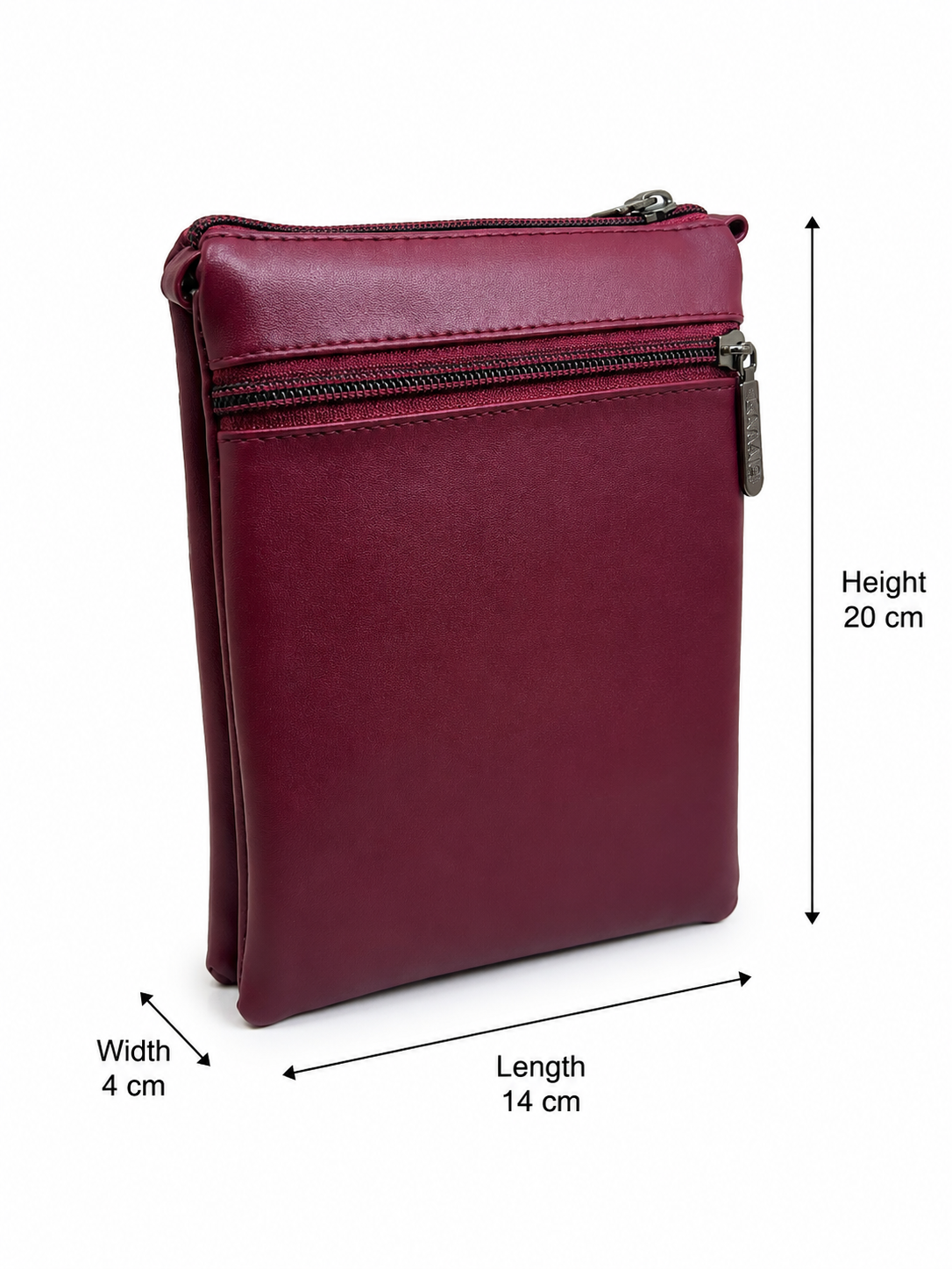 Women's Premium Faux Leather Crossbody Sling Bag with Multiple Zip Pockets