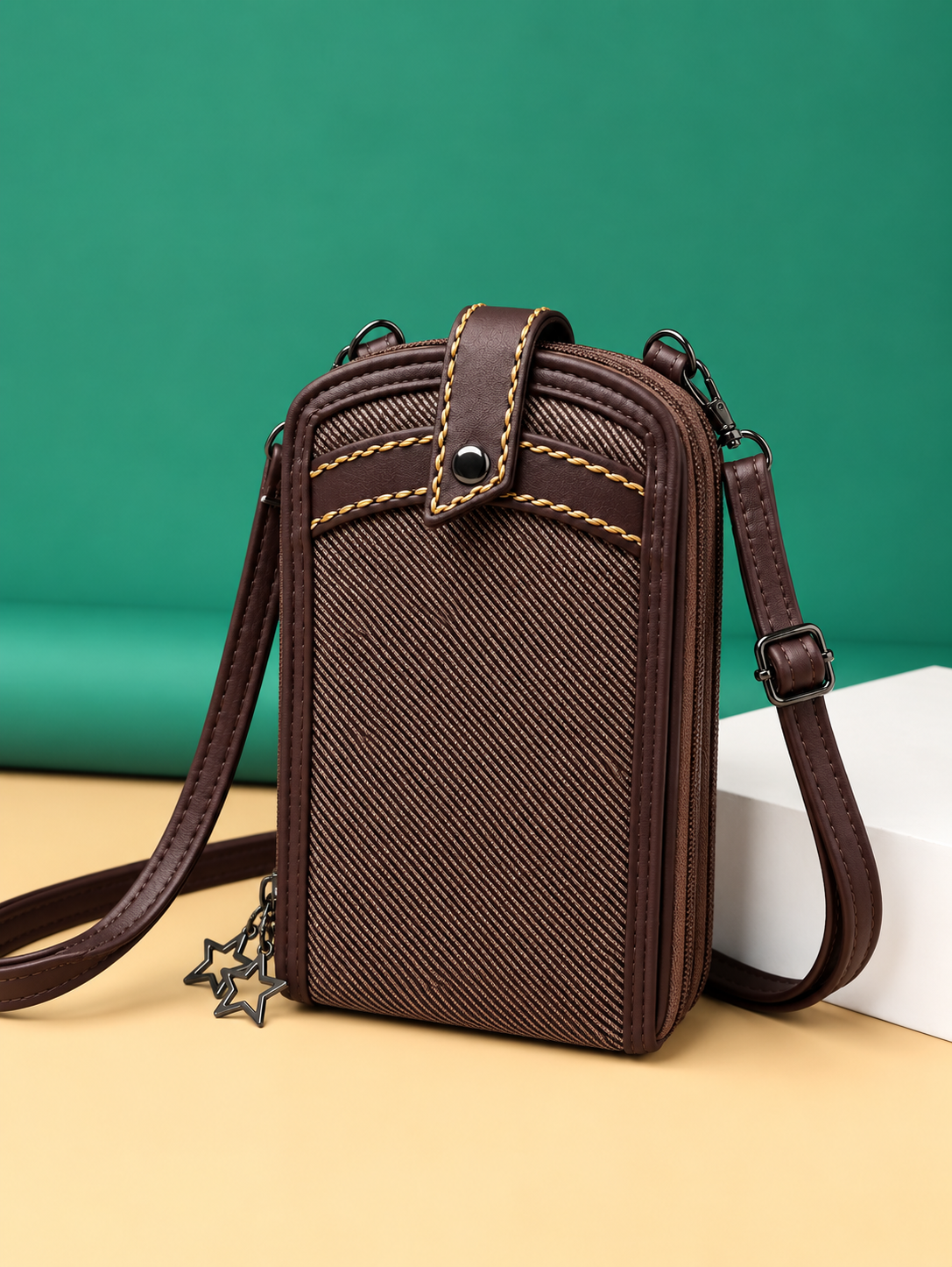 Women’s Sling Bag with Adjustable Strap | Stylish 2-Zip Crossbody Bag for Daily Use | Compact Shoulder Bag with Multiple Compartments