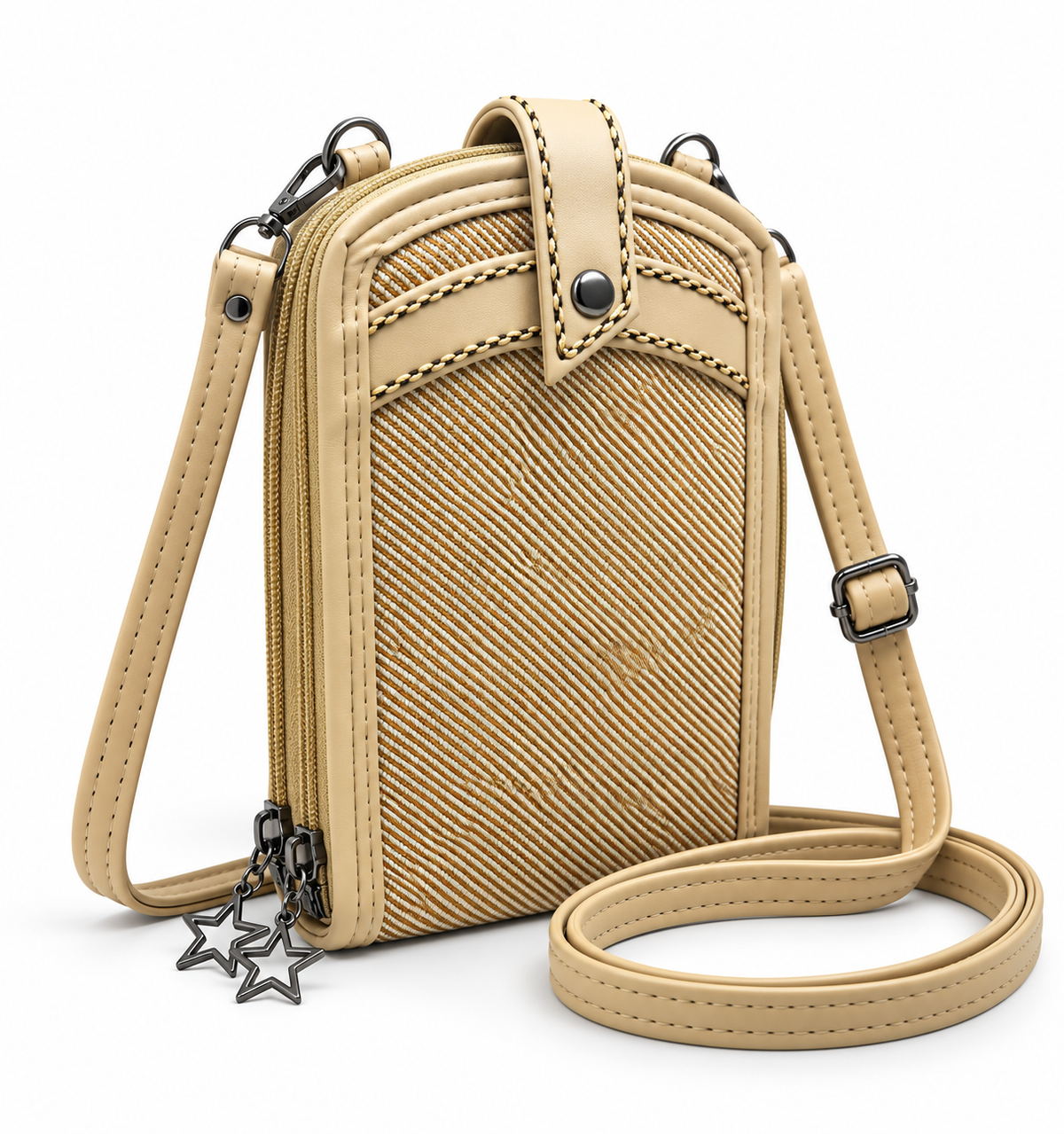 Women’s Sling Bag with Adjustable Strap | Stylish 2-Zip Crossbody Bag for Daily Use | Compact Shoulder Bag with Multiple Compartments