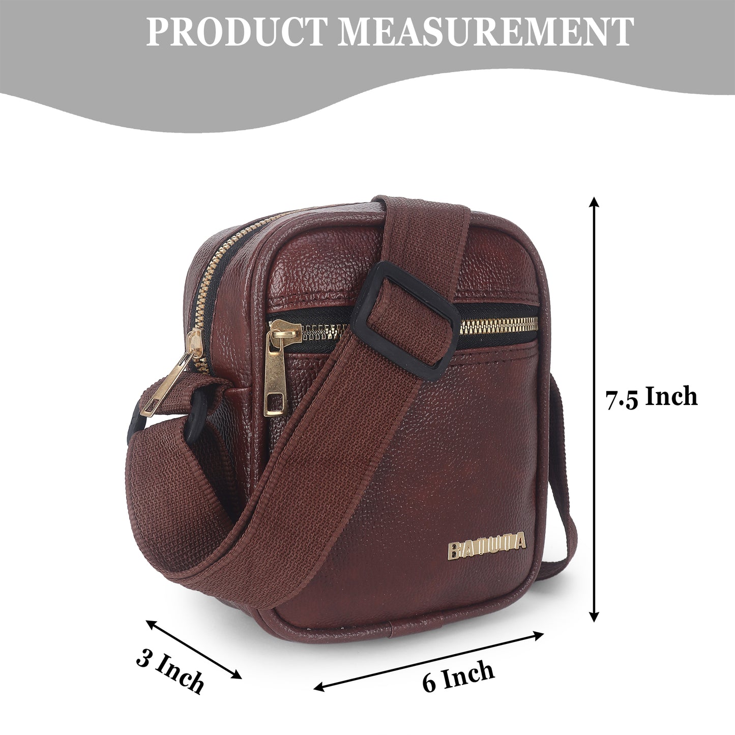 Men's and Women's Genuine Leather Sling Bag | Crossbody Shoulder Bag for Travel & Office | Vegan Leather Bag with Adjustable Strap & Spacious Design