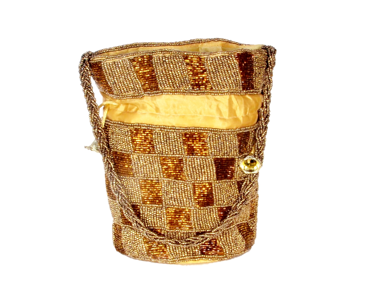 BATUTA HUB Embellished Silk Potli Bag Handbag, Wristlets, Clutch for Women, Girls with Handmade Embroidery, Rajasthani Sequin, Beads Work for Parties, Weddings